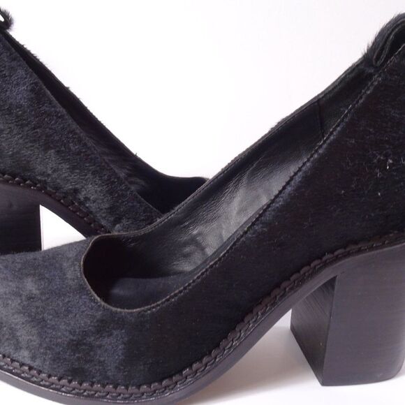 THEYSKENS' THEORY   Black Pony Fur Chunky Pumps  Size 38 NWt 798 - Picture 5 of 11